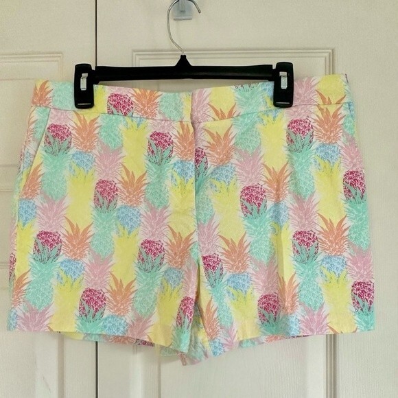 Cynthia Rowley shorts chino pineapple print size 12 women - Picture 1 of 7